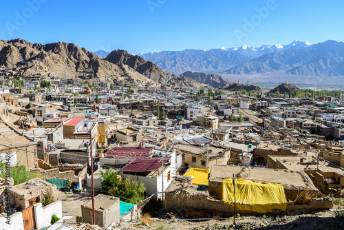 views of leh ladakh city, india