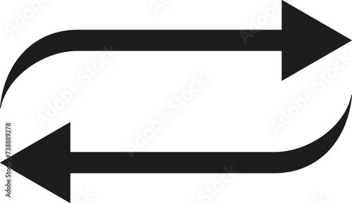 Repeat two arrows icon. Return arrows. Vector. Flat design.
