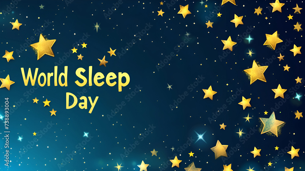 Fototapeta premium A banner featuring a serene night sky filled with stars, perfect for World Sleep Day