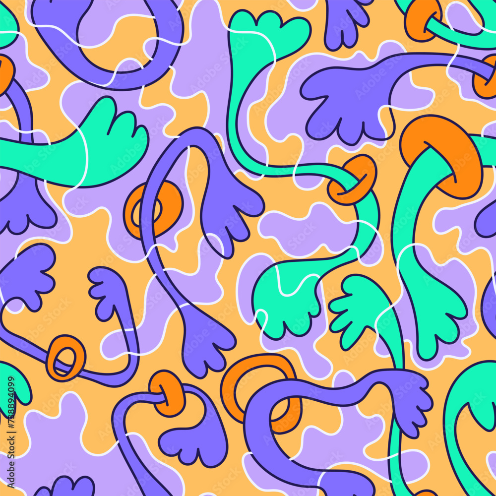 Seamless unique abstract vector artwork with colorful patterns