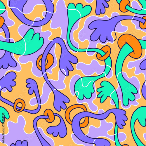 Seamless unique abstract vector artwork with colorful patterns