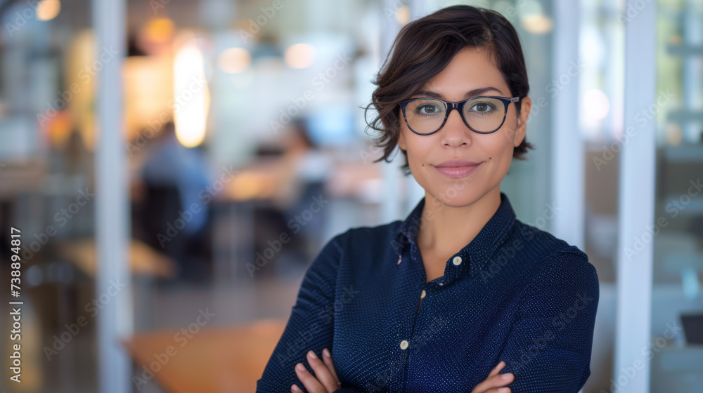 confident businesswoman in a modern office setting confident businesswoman in a modern office setting