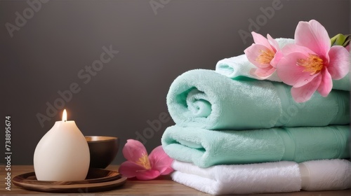 aesthetic towel folds. suitable for spa and salon content. 