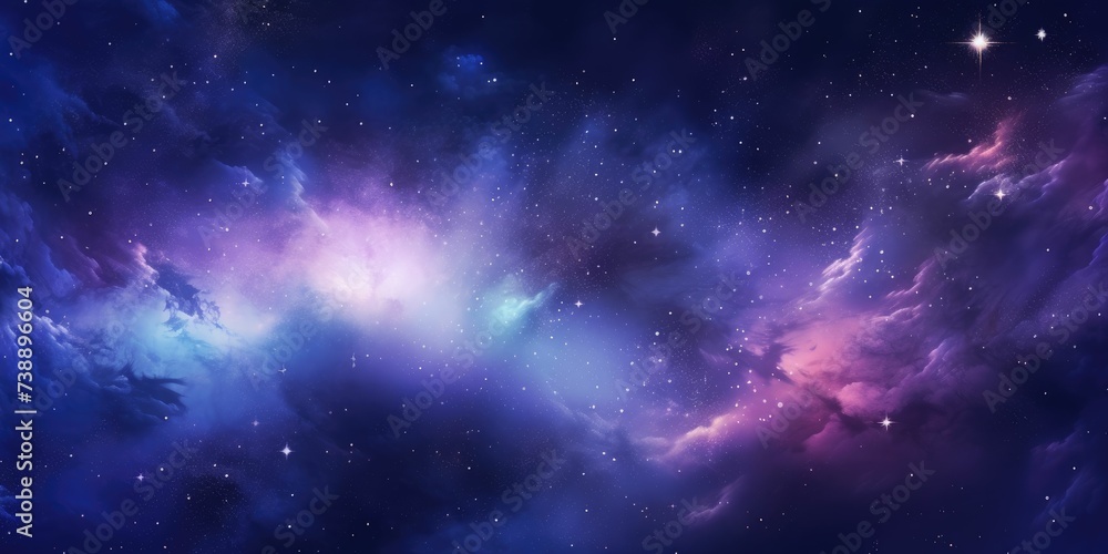 Naklejka premium Abstract Rotating Cosmic Clouds Background, Night sky with clouds and stars
