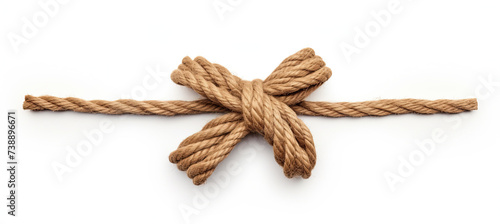 Twine rope string with bow. isolated on white background photo