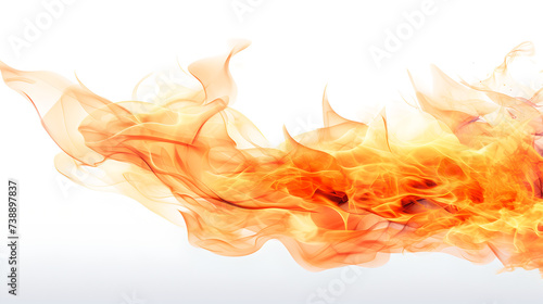 burning fire - flames on white background