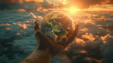The globe is in your hand. The concept of the environment.
