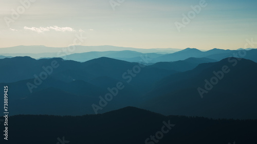 mountains in the morning. Bluehour. Layers of mountains