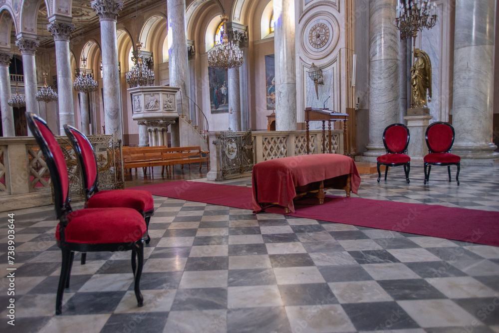 Interior iglesia Recoleta dominica - obrazy, fototapety, plakaty 