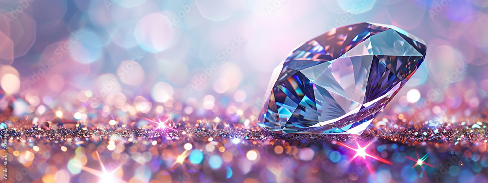 Close up of diamonds of different cuts and sizes on light background with shadows. Close up of diamonds of different cuts and sizes on light background with shadows.