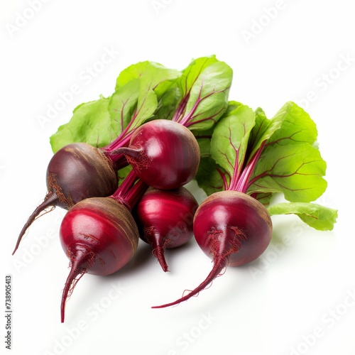 Fresh beetroot on a white background. Generative AI.