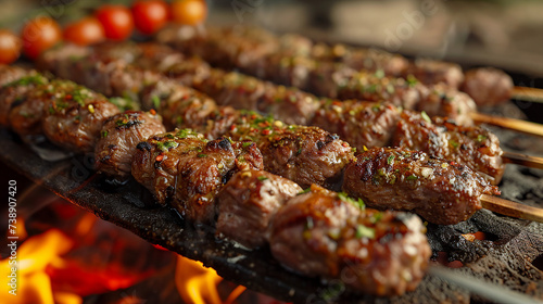 Şiş Kebab - Turkish Grilled Meat Skewers Delight Photo photo