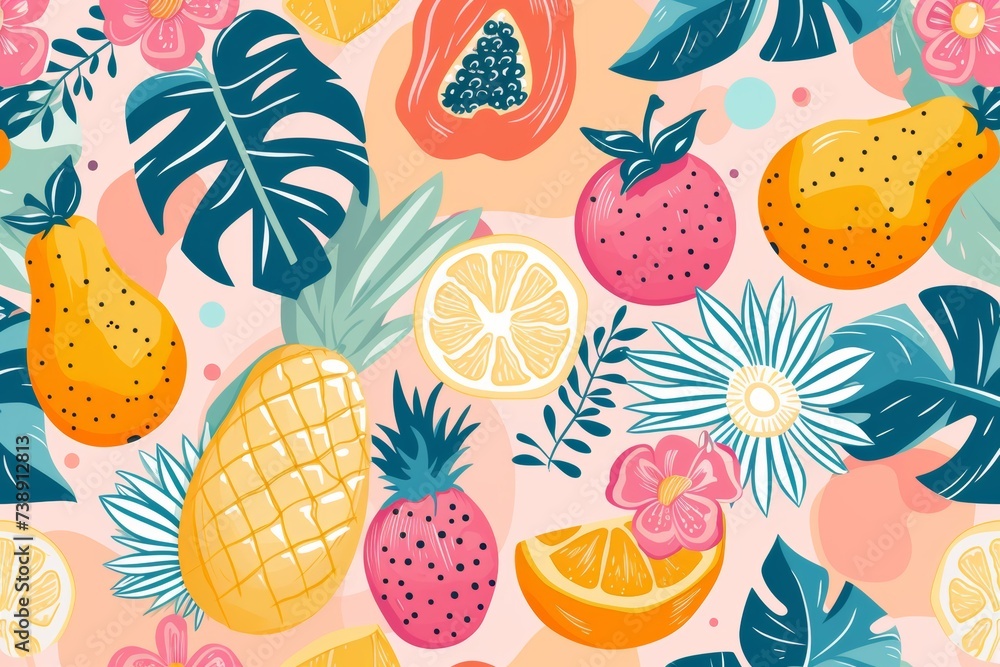 Seamless pattern with fruits Background Seamless pattern with fruits Background