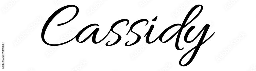 Cassidy - black color - name written - ideal for websites,, presentations, greetings, banners, cards,, t-shirt, sweatshirt, prints, cricut, silhouette, sublimation	 - obrazy, fototapety, plakaty 