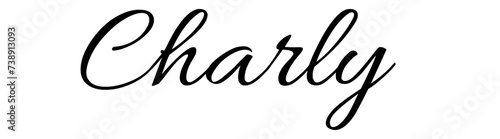 Charly - black color - name written - ideal for websites,, presentations, greetings, banners, cards,, t-shirt, sweatshirt, prints, cricut, silhouette, sublimation	