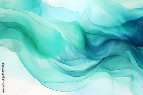Abstract watercolor backdrop with flowing teal blue and green hues for banners. Concept Watercolor Background, Teal and Green Hues, Abstract Design, Banner Design
