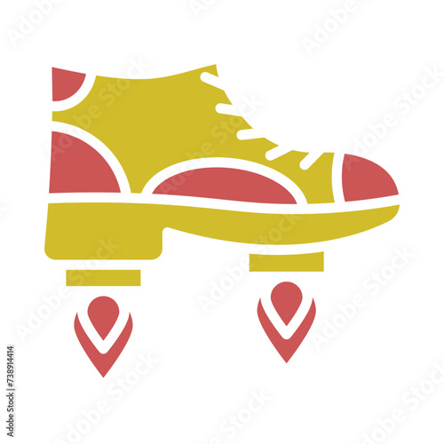 Flying Boots Glyph Two Color Icon