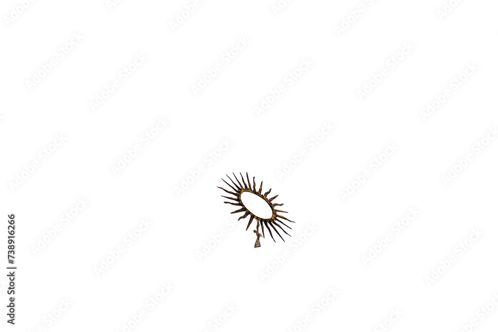 Metallic sun shape isolated on white background. Metallic sun shape isolated on white background.