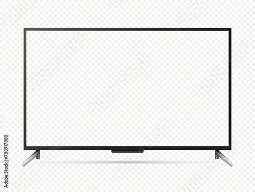Realistic smart tv with transparent screen isolated on transparent background