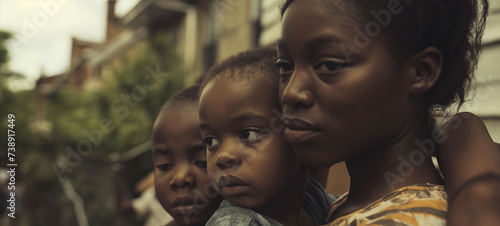 Black family in the city