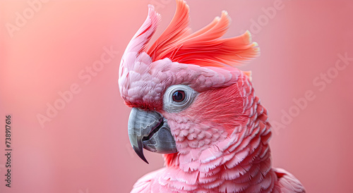 A close-up of a stunning pink cockatoo. © lutsenko_k_