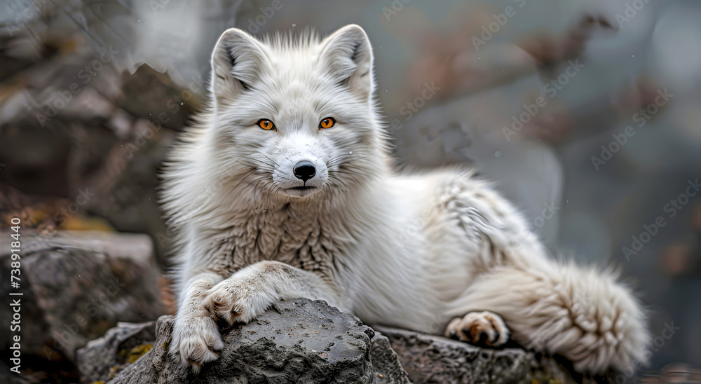 Wild White Arctic Fox.