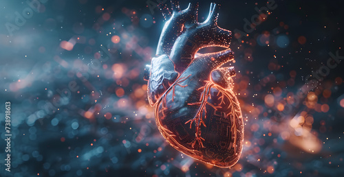 Heartbeat line transforming into a digital
