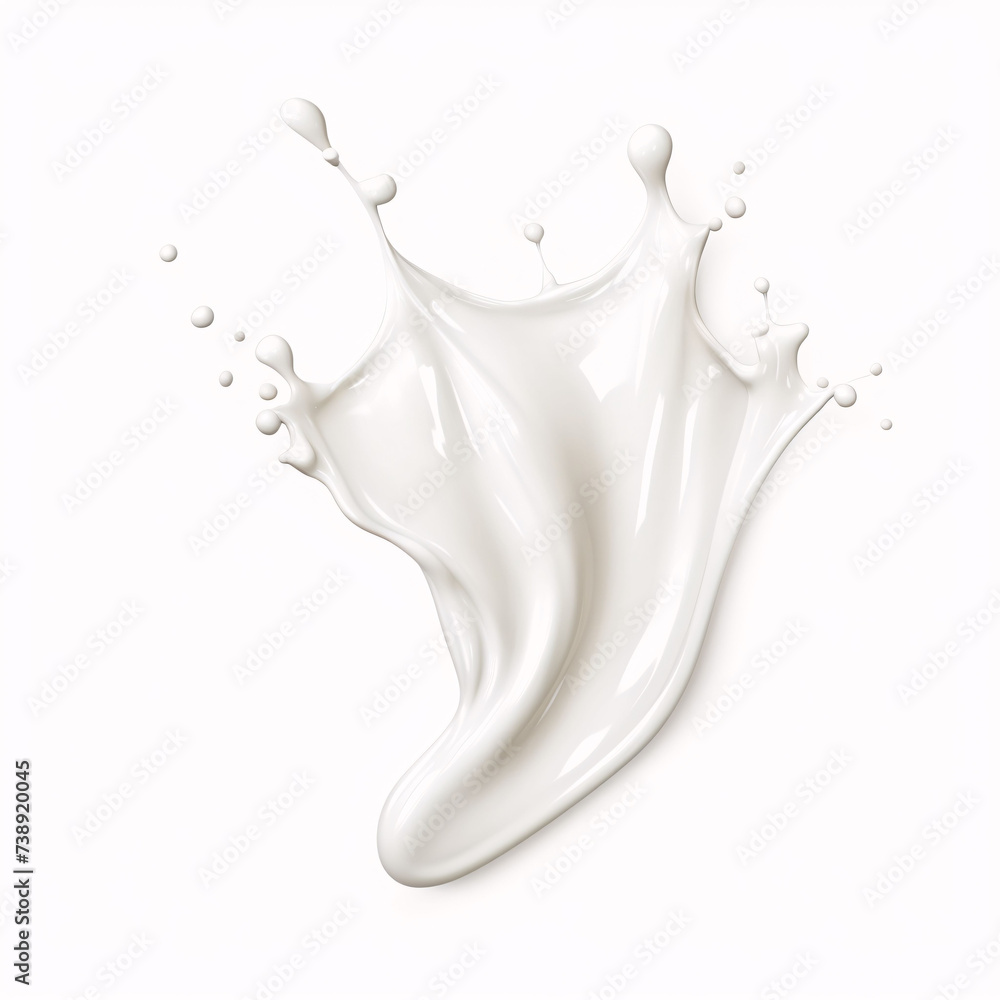 Splash of milk or cream isolated on white background With clipping path. Full depth of field. Focus stacking. Splash of milk or cream isolated on white background With clipping path. Full depth of field. Focus stacking.
