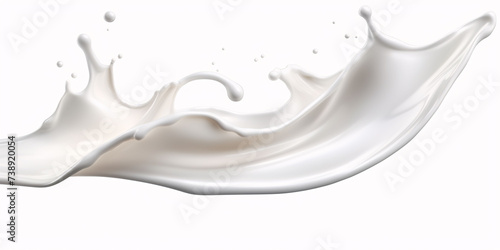 Splash of milk or cream isolated on white background With clipping path. Full depth of field. Focus stacking.