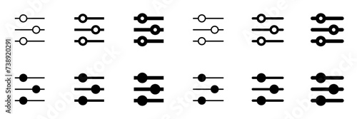 Slider icons set, settings, control panel, setting, equalizer, edit tools, equalizer control, adjustment