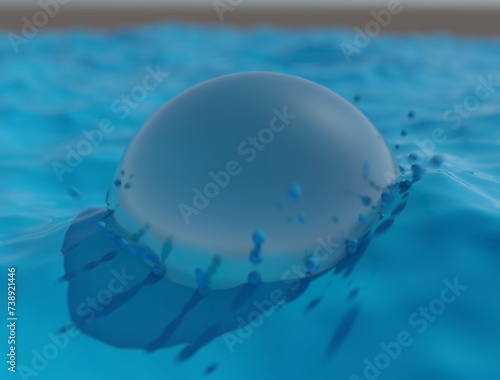 Transparent sphere with splash