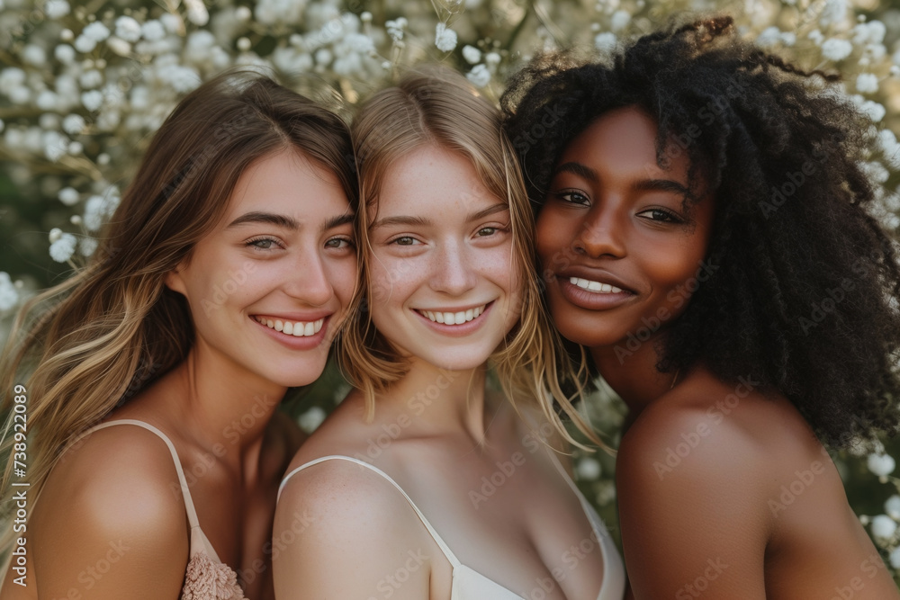 Portrait of beautiful cheerful multiethnic women Portrait of beautiful cheerful multiethnic women