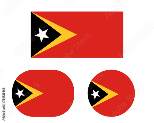 Free Download Flag in rectangle oval and circle, isolated png background. Flag of East Timor - GFXLoad