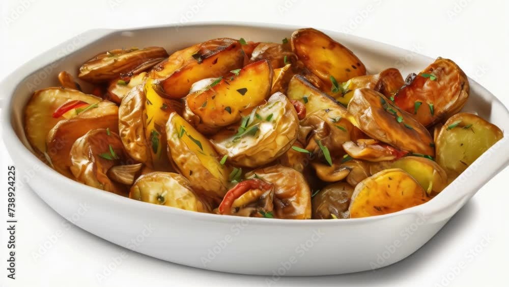 Freshly cooked potatoes in white bowl, perfect for food blogs or recipe websites Freshly cooked potatoes in white bowl, perfect for food blogs or recipe websites