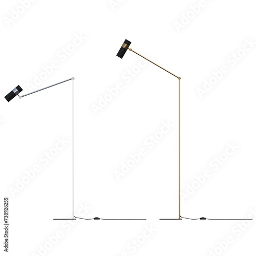 floor lamp isolated on white background, 3D illustration, cg render