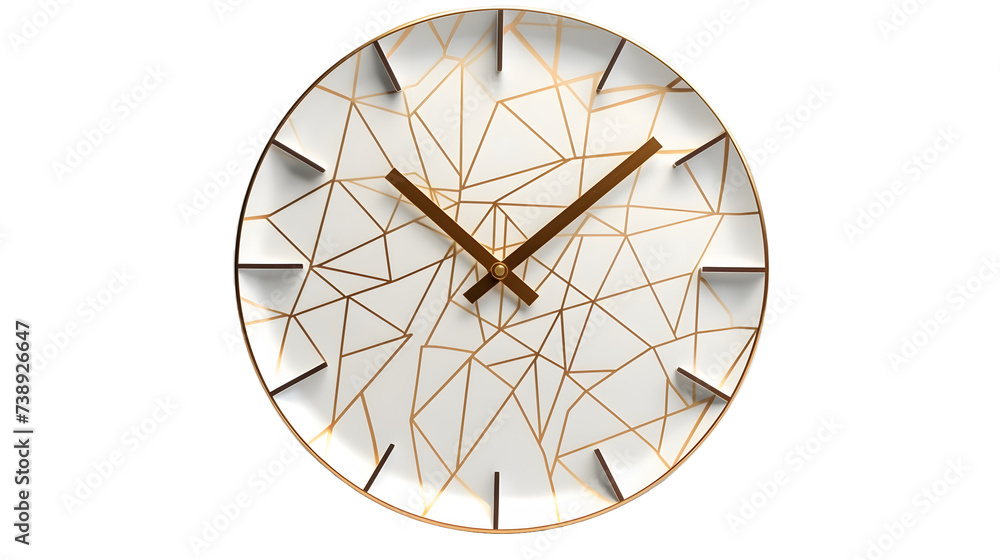 wooden clock isolated on white