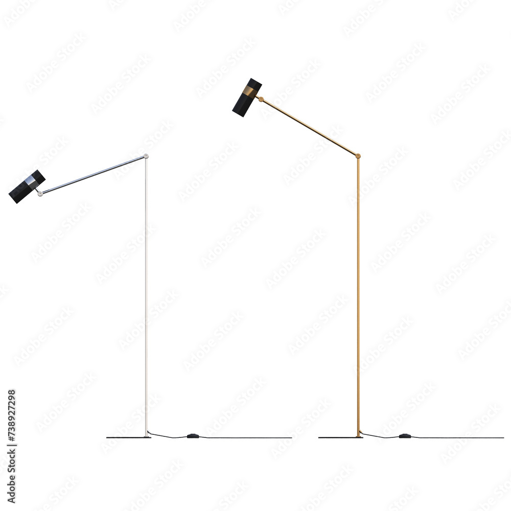 floor lamp isolated on transparent background, 3D illustration, cg render floor lamp isolated on transparent background, 3D illustration, cg render