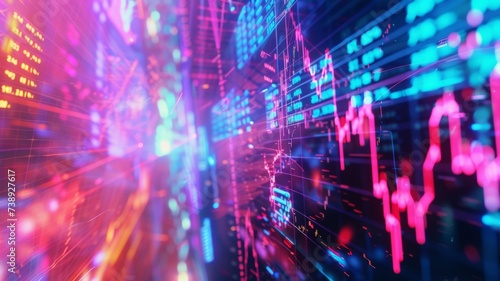 Futuristic Stock Market Data on Digital Screen - Finance and Trade Analytics