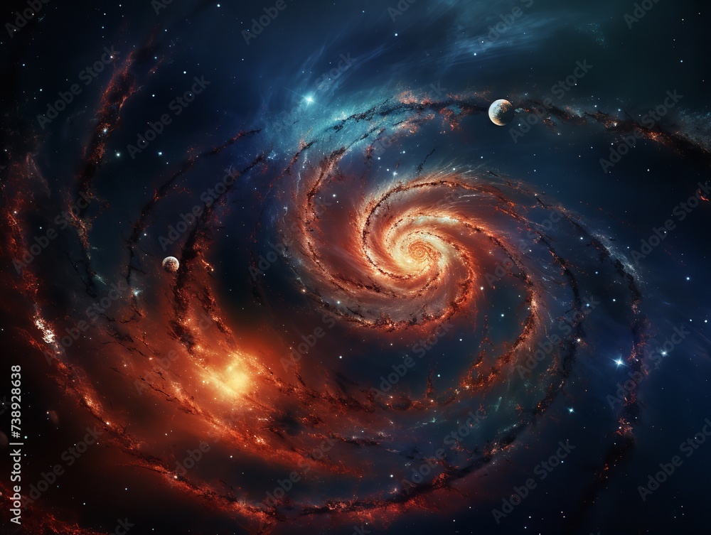 A mesmerizing spiral of stars and nebulae, the galaxy dances through ...