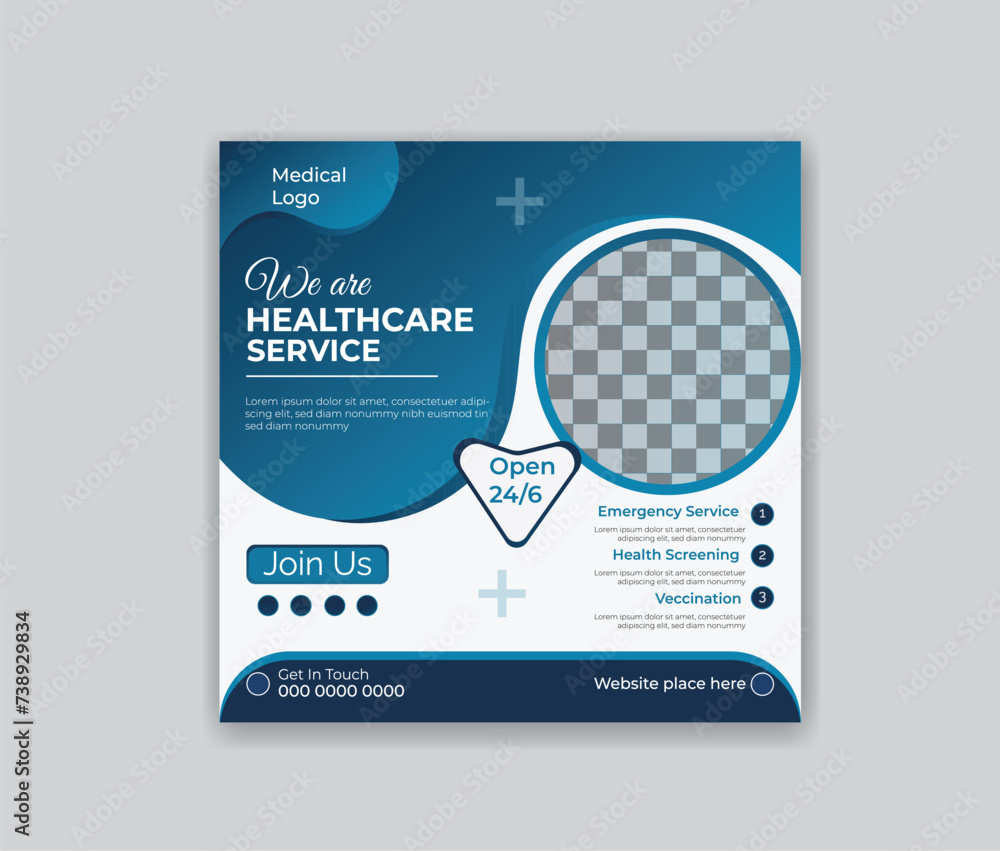 Vector medical health social media and instagram post banner template