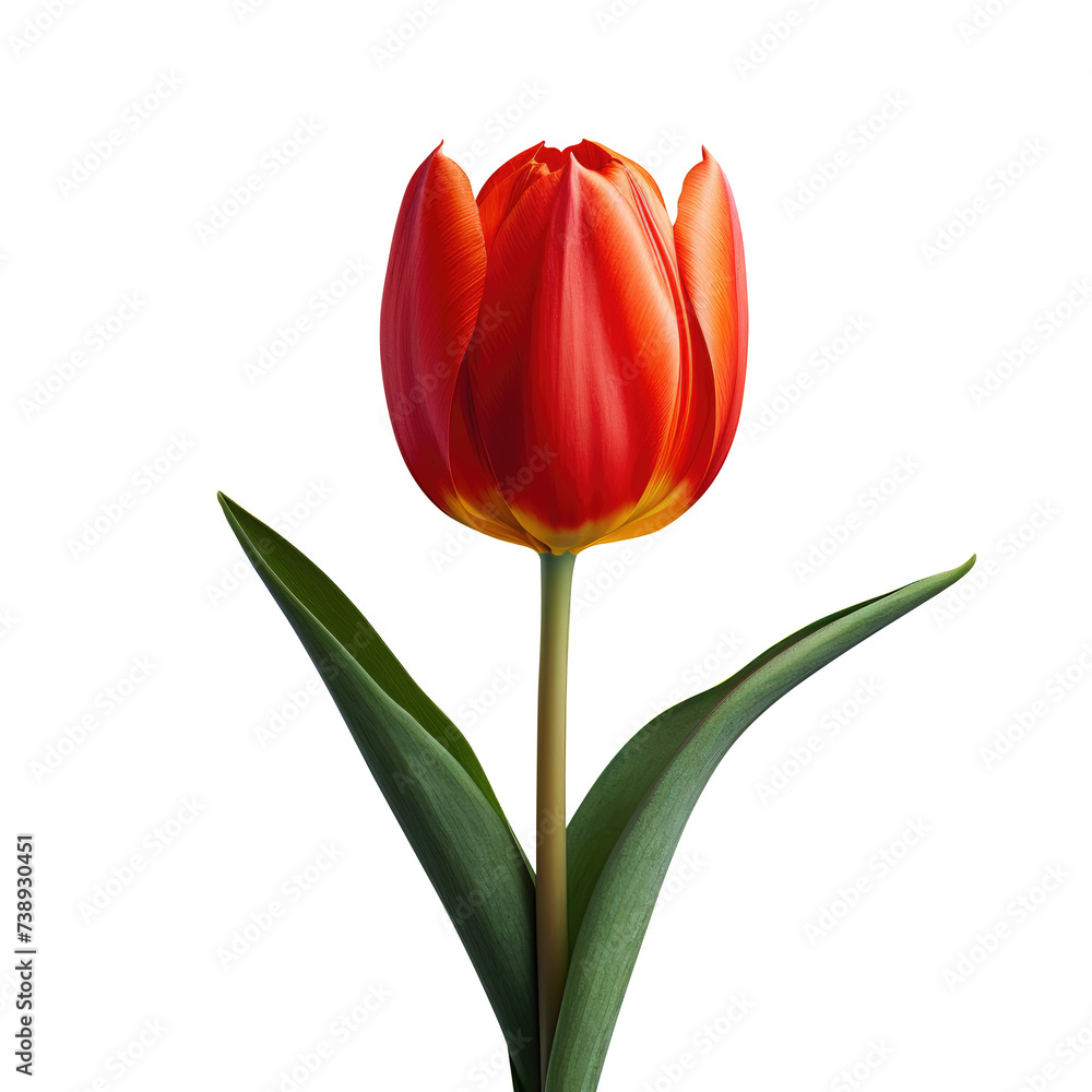 Flowers. Beautiful tulip isolated on white background. Generative AI Flowers. Beautiful tulip isolated on white background. Generative AI