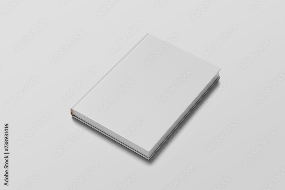 Realistic white book with a blank cover mockup Realistic white book with a blank cover mockup