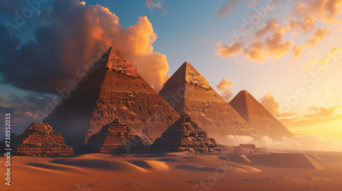 Unveiling the Grandeur of the Pyramids of Giza in Cinematic Detail , Grandiosity pyramids of Giza