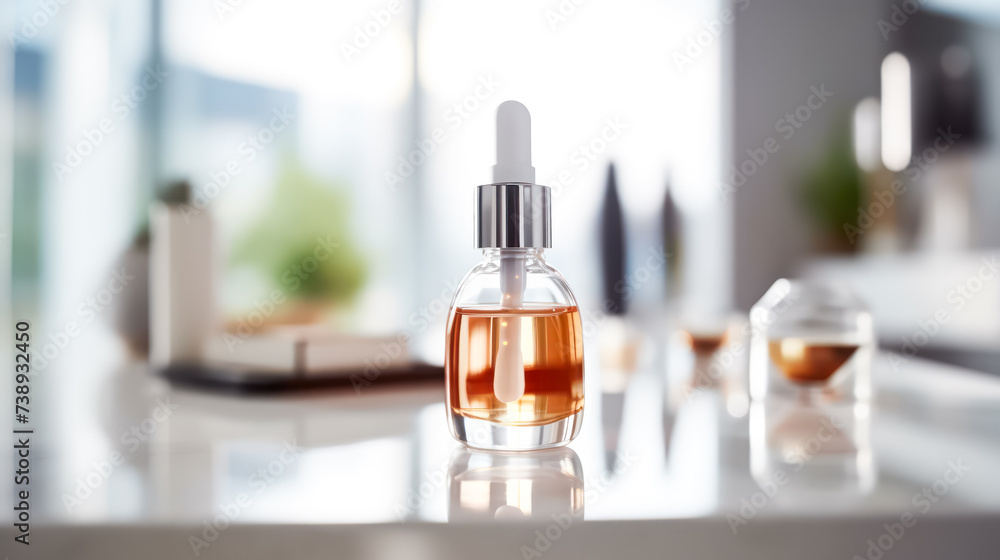 Facial cosmetics neatly arranged in a bathroom setting, portraying a clean and organized skincare routine in a modern home environment. Facial cosmetics neatly arranged in a bathroom setting, portraying a clean and organized skincare routine in a modern home environment.