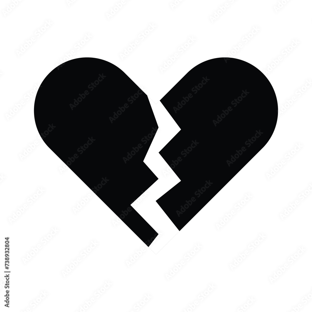 Heartbreak - broken heart or divorce flat icon for apps and websites. Vector illustration. Eps file 400. Heartbreak - broken heart or divorce flat icon for apps and websites. Vector illustration. Eps file 400.
