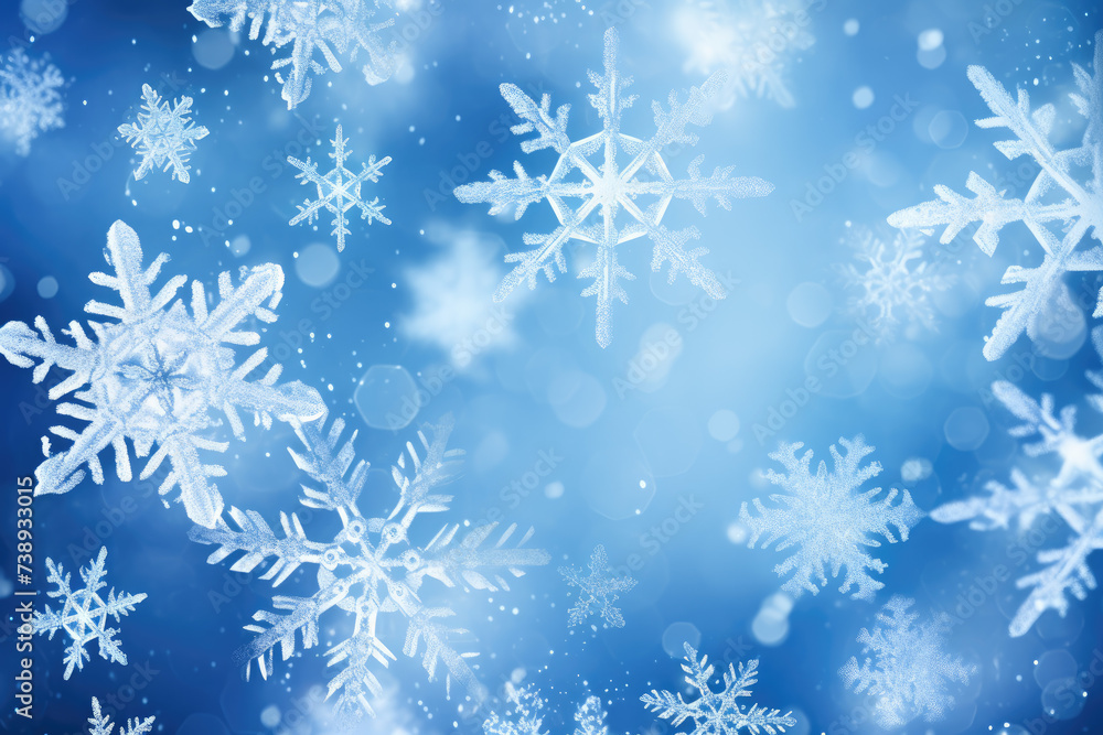 Snowflake background. Christmas. Generative AI. Snowflake background. Christmas. Generative AI.