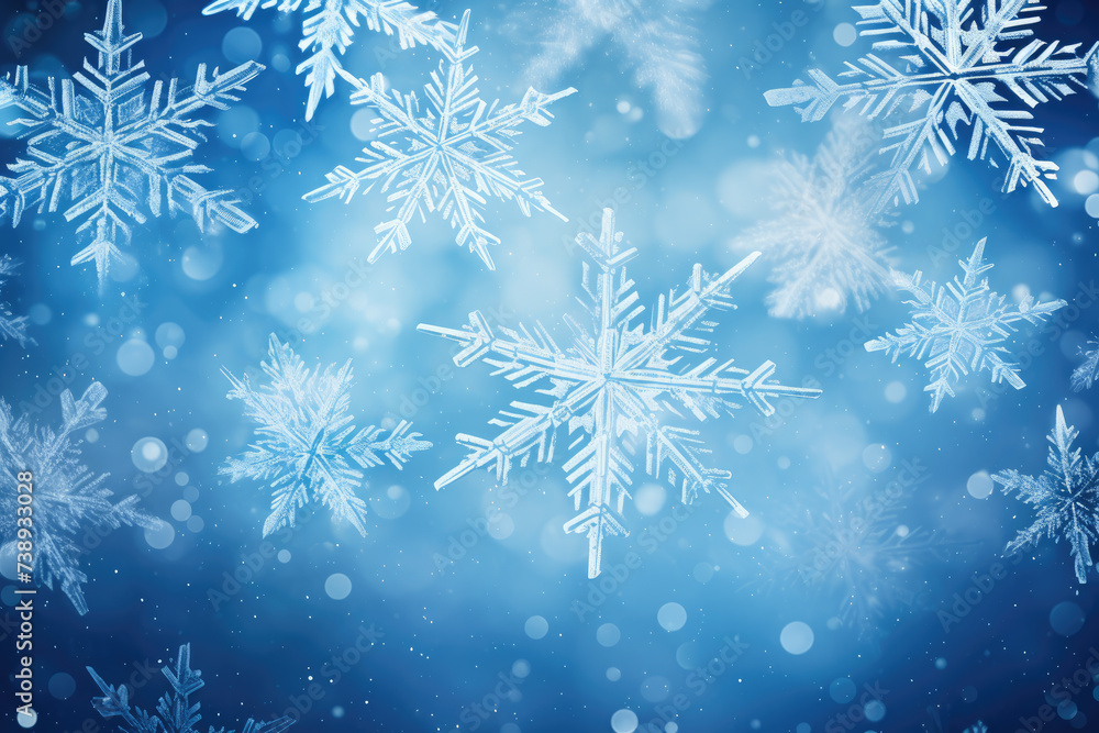 Snowflake background. Christmas. Generative AI. Snowflake background. Christmas. Generative AI.