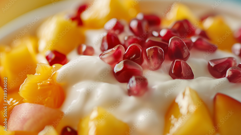 Yogurt with Pomegranate Seeds and Pineapple Chunks Yogurt with Pomegranate Seeds and Pineapple Chunks
