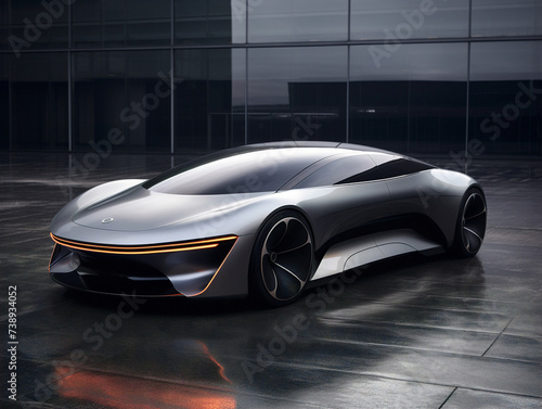 Innovative electric concept car showcasing sleek design and cutting-edge aerodynamics. © Szalai