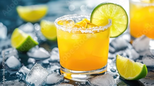 Frozen Margarita with Lime in Daylight